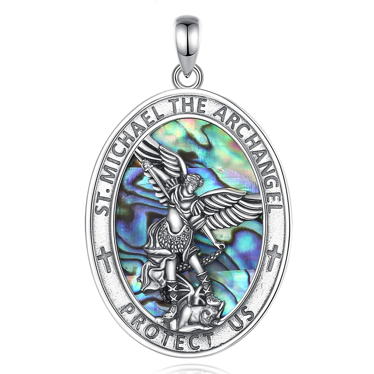 925 Sterling Silver St.Michael Archangel Necklace
