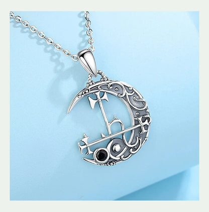 925 Sterling Silver Lilith Moon Necklace