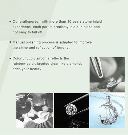 925 Sterling Silver Lilith Moon Necklace