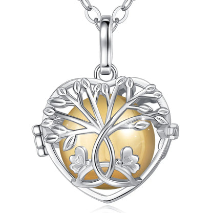 18mm Harmony Bola Ball Necklace White Gold Color Tree Of Life Pendant