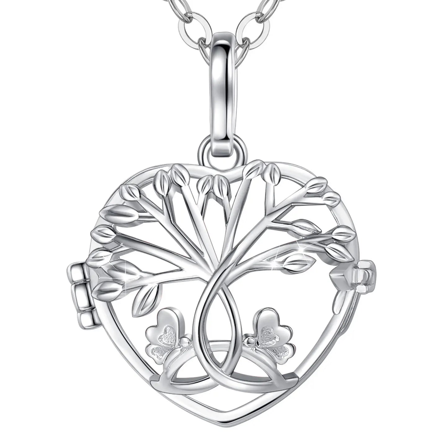 18mm Harmony Bola Ball Necklace White Gold Color Tree Of Life Pendant