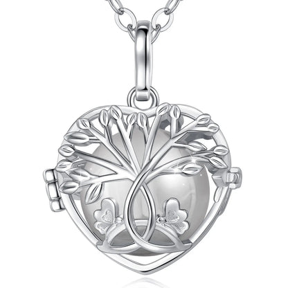 18mm Harmony Bola Ball Necklace White Gold Color Tree Of Life Pendant