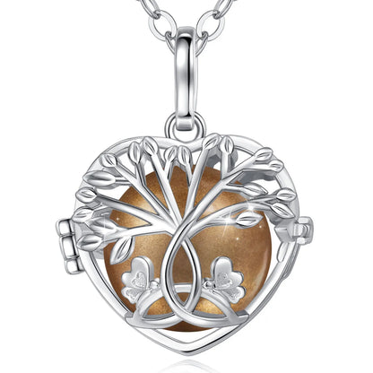 18mm Harmony Bola Ball Necklace White Gold Color Tree Of Life Pendant