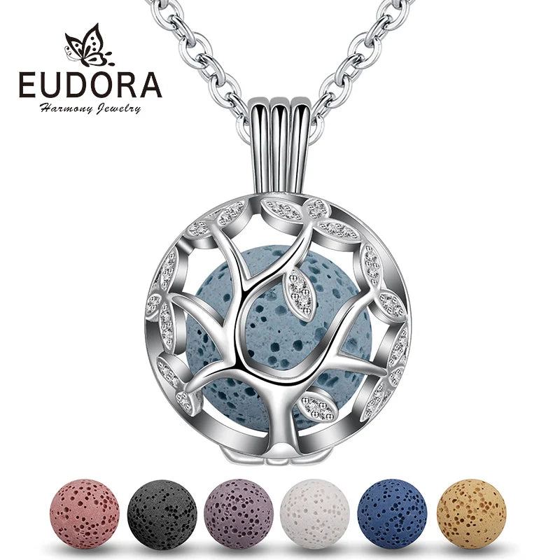 14mm Tree Of Life Pendant Aromatherapy CZ Cage