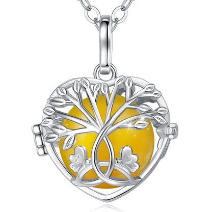 18mm Harmony Bola Ball Necklace White Gold Color Tree Of Life Pendant