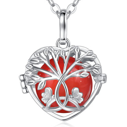 18mm Harmony Bola Ball Necklace White Gold Color Tree Of Life Pendant