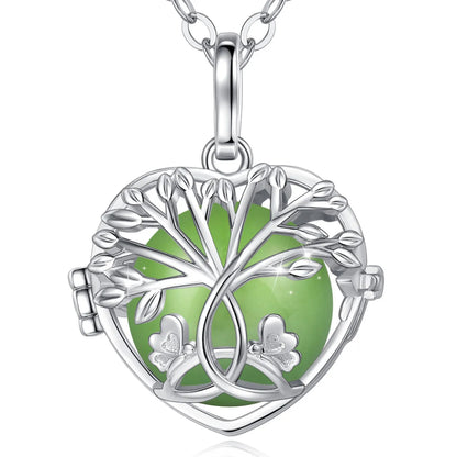 18mm Harmony Bola Ball Necklace White Gold Color Tree Of Life Pendant