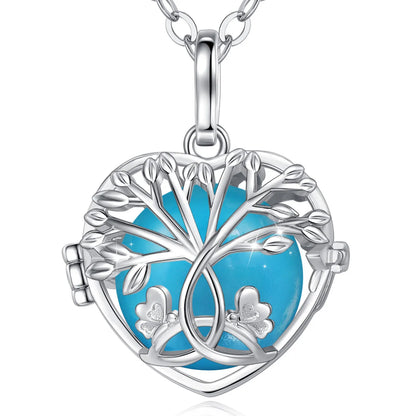 18mm Harmony Bola Ball Necklace White Gold Color Tree Of Life Pendant