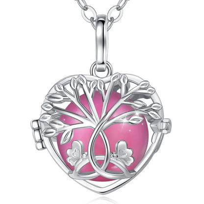 18mm Harmony Bola Ball Necklace White Gold Color Tree Of Life Pendant
