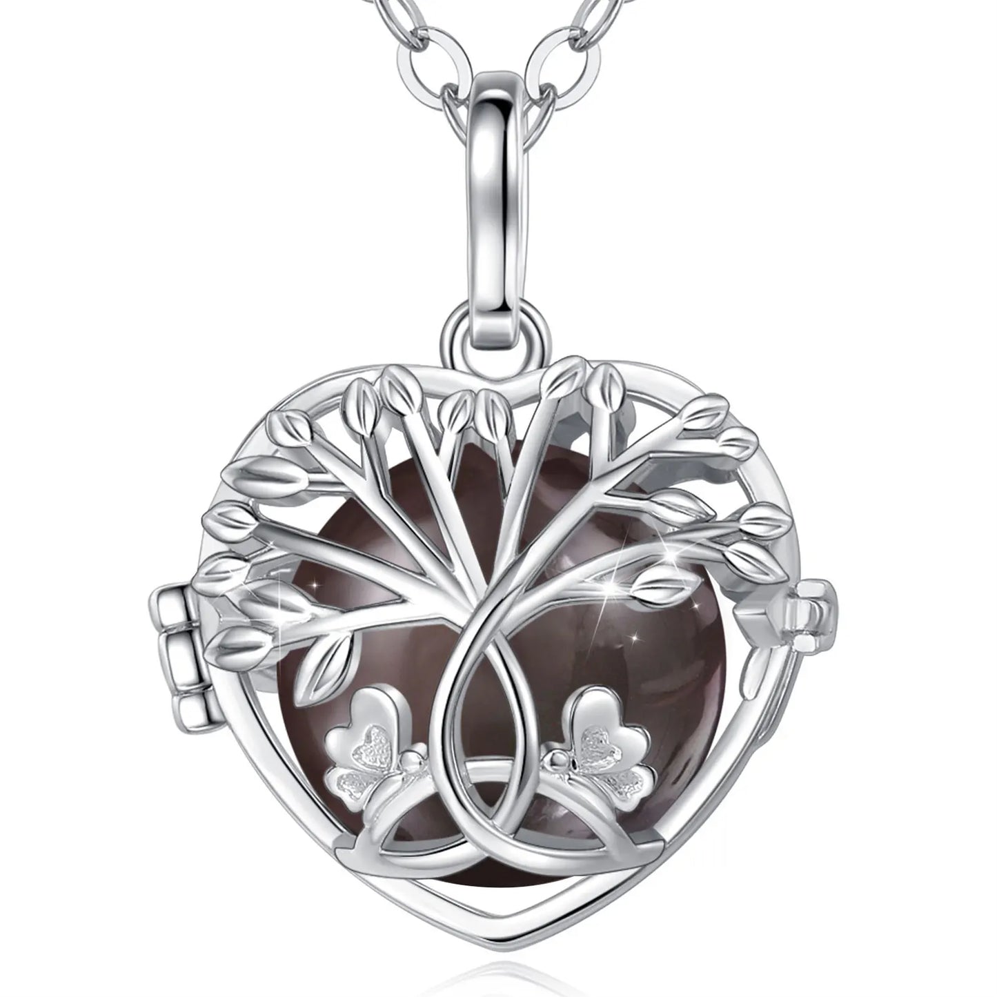 18mm Harmony Bola Ball Necklace White Gold Color Tree Of Life Pendant