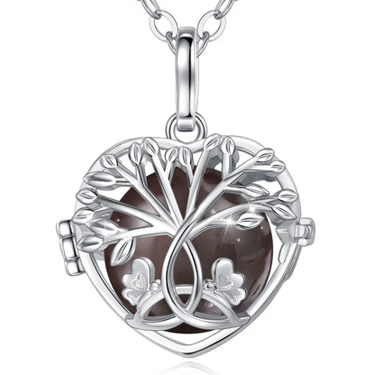 18mm Harmony Bola Ball Necklace White Gold Color Tree Of Life Pendant