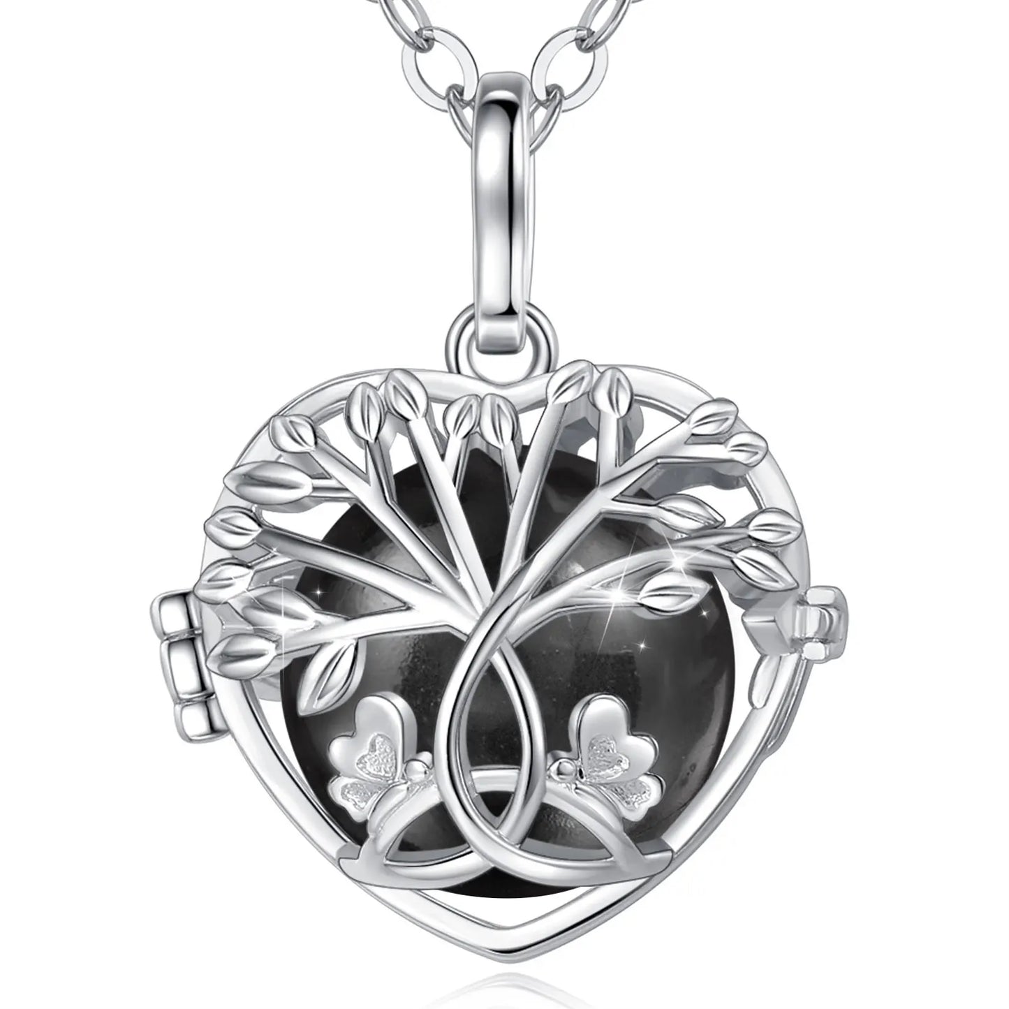 18mm Harmony Bola Ball Necklace White Gold Color Tree Of Life Pendant