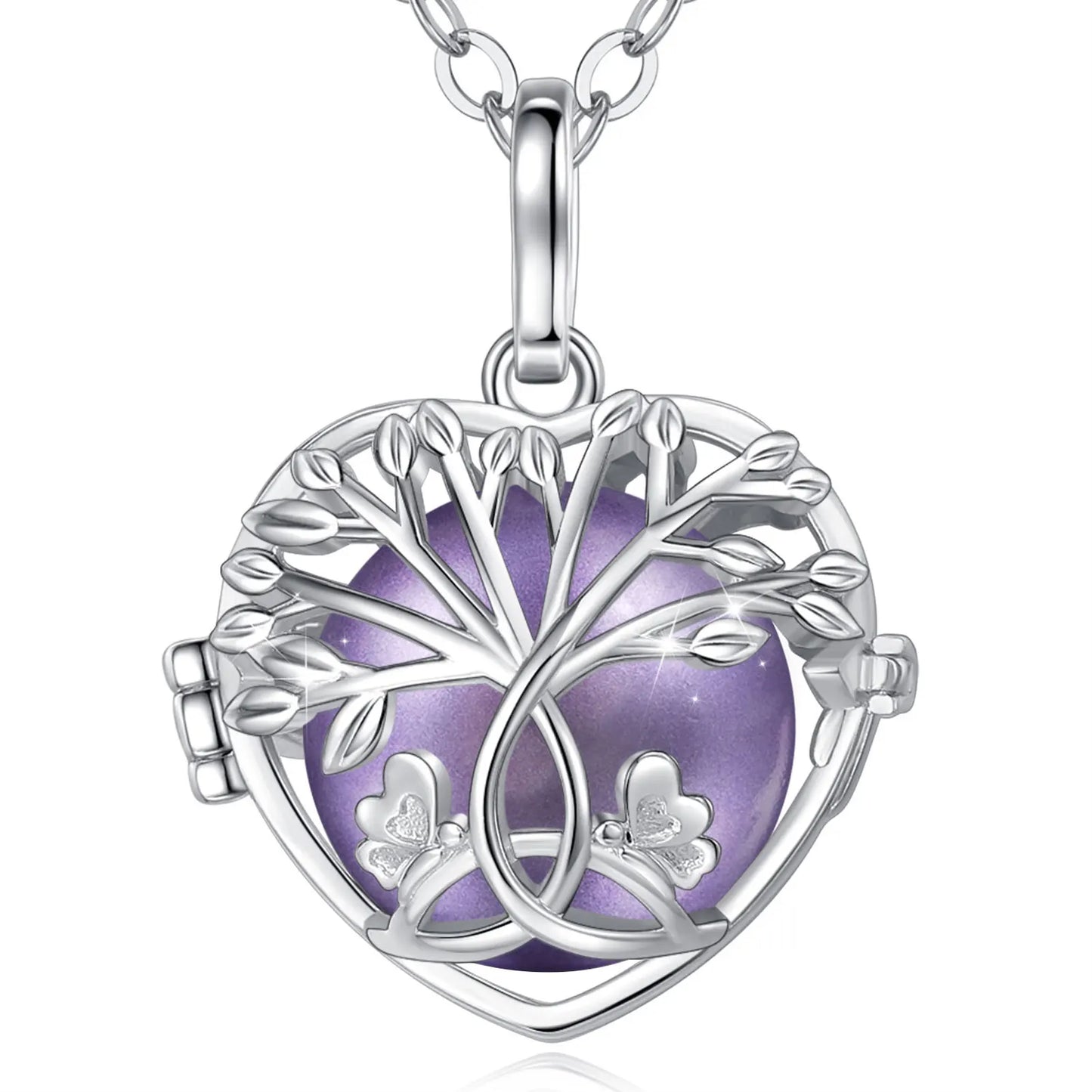 18mm Harmony Bola Ball Necklace White Gold Color Tree Of Life Pendant