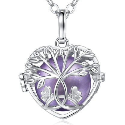 18mm Harmony Bola Ball Necklace White Gold Color Tree Of Life Pendant