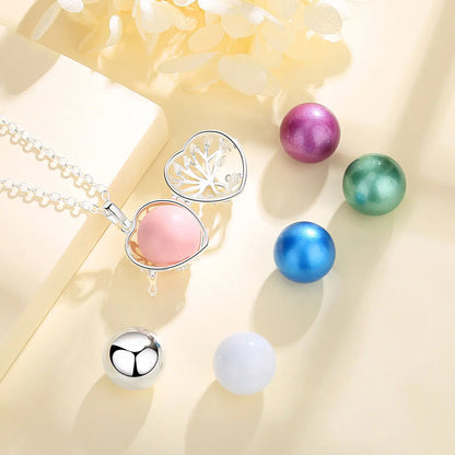 18mm Harmony Bola Ball Necklace White Gold Color Tree Of Life Pendant