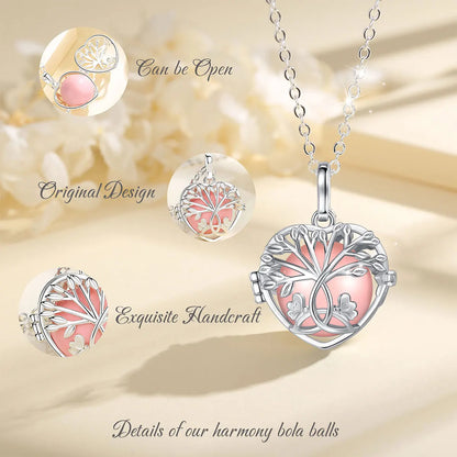 18mm Harmony Bola Ball Necklace White Gold Color Tree Of Life Pendant