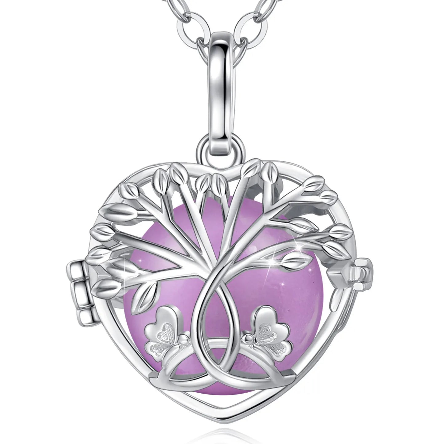 18mm Harmony Bola Ball Necklace White Gold Color Tree Of Life Pendant