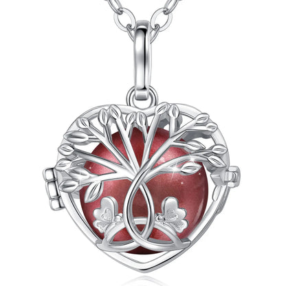 18mm Harmony Bola Ball Necklace White Gold Color Tree Of Life Pendant