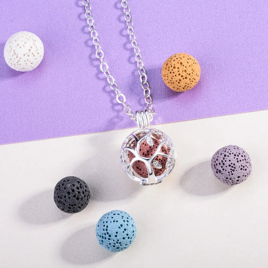 14mm Tree Of Life Pendant Aromatherapy CZ Cage