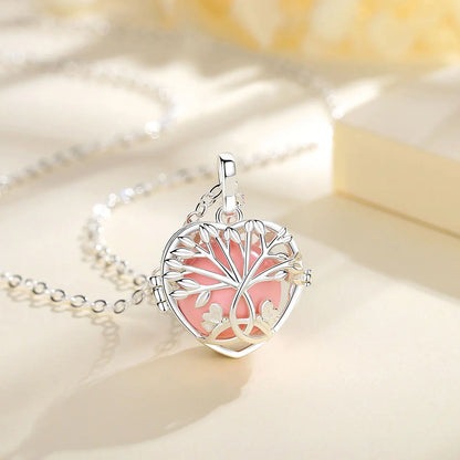 18mm Harmony Bola Ball Necklace White Gold Color Tree Of Life Pendant