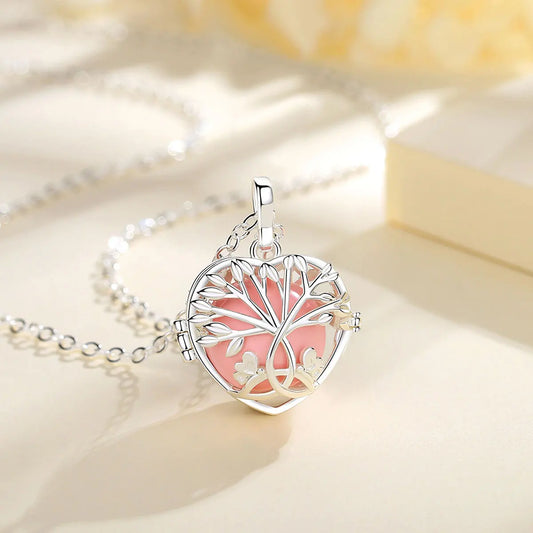 18mm Harmony Bola Ball Necklace White Gold Color Tree Of Life Pendant