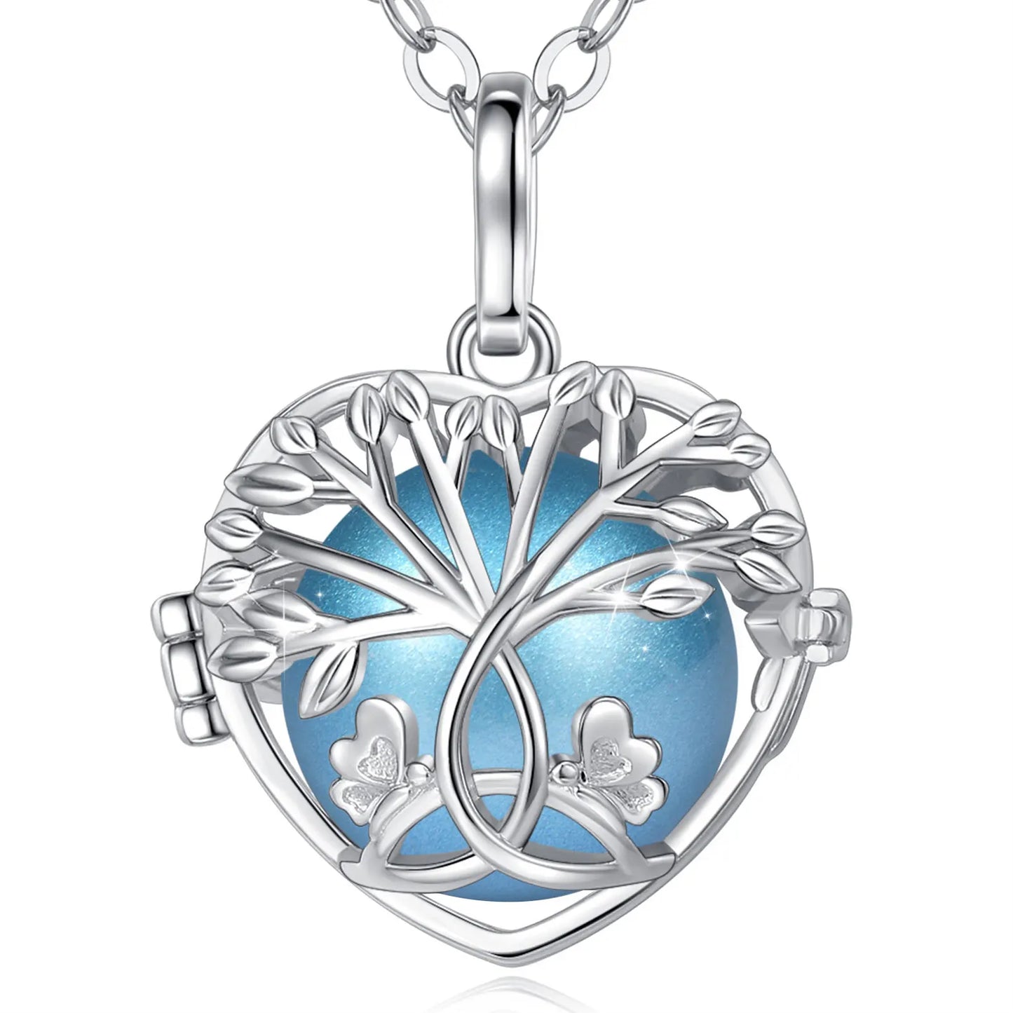 18mm Harmony Bola Ball Necklace White Gold Color Tree Of Life Pendant