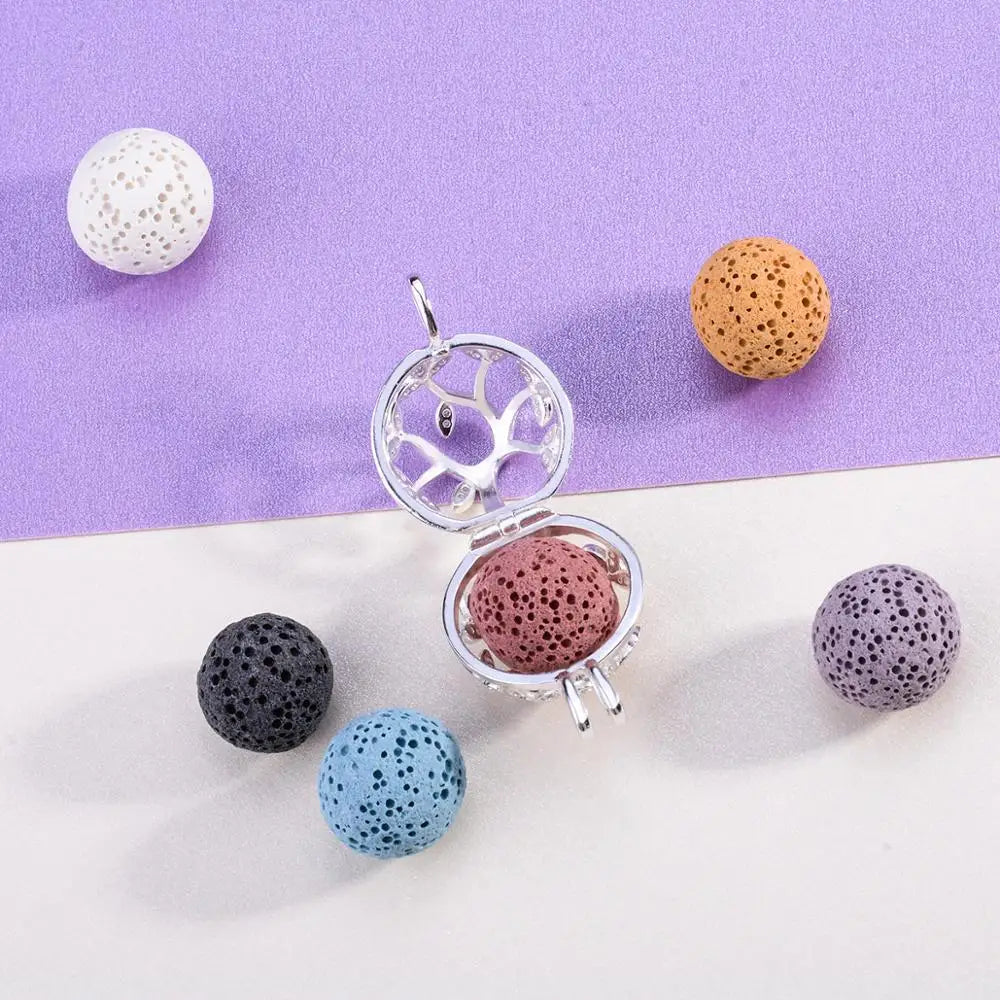 14mm Tree Of Life Pendant Aromatherapy CZ Cage