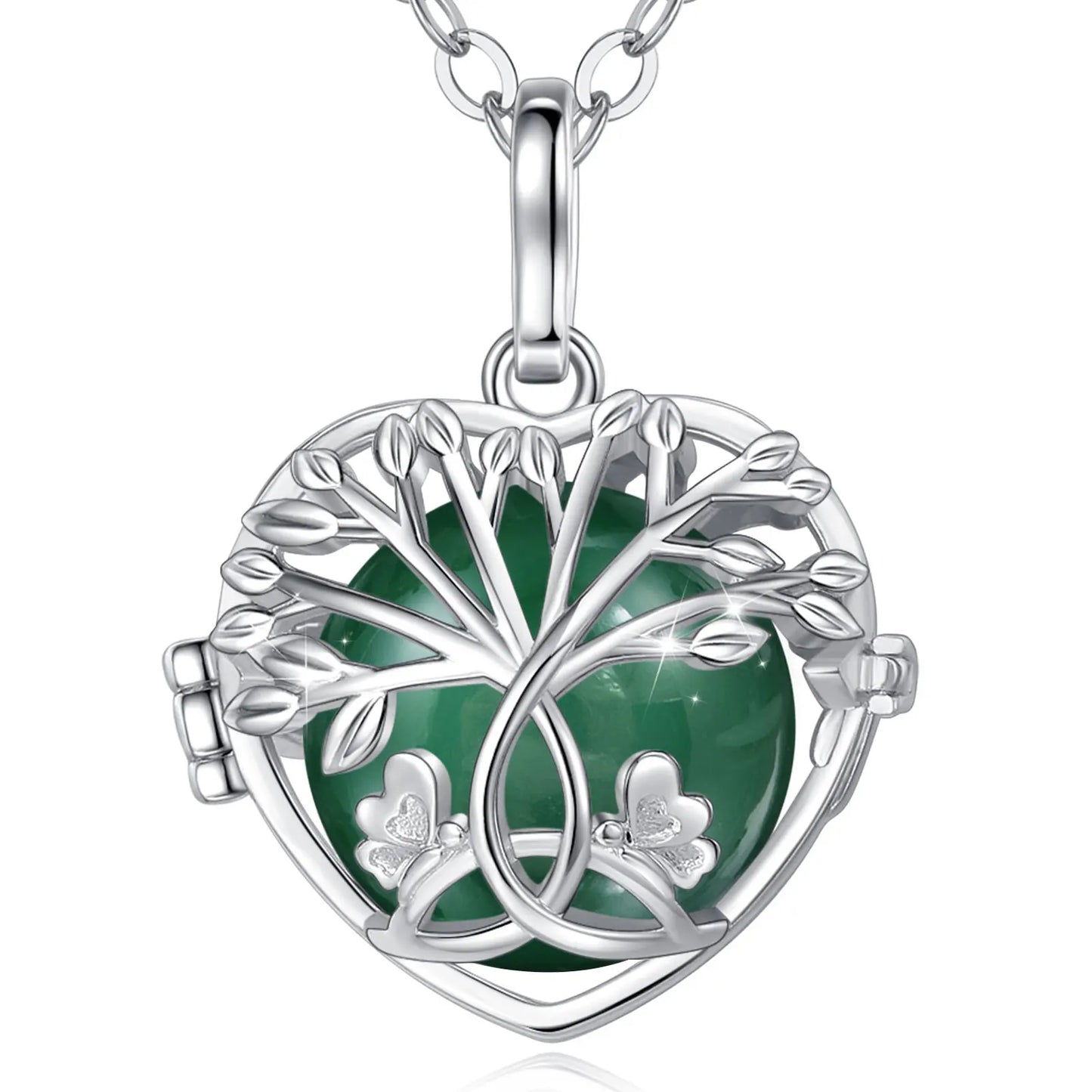 18mm Harmony Bola Ball Necklace White Gold Color Tree Of Life Pendant
