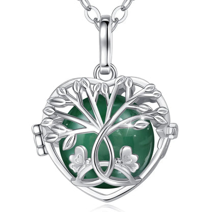 18mm Harmony Bola Ball Necklace White Gold Color Tree Of Life Pendant