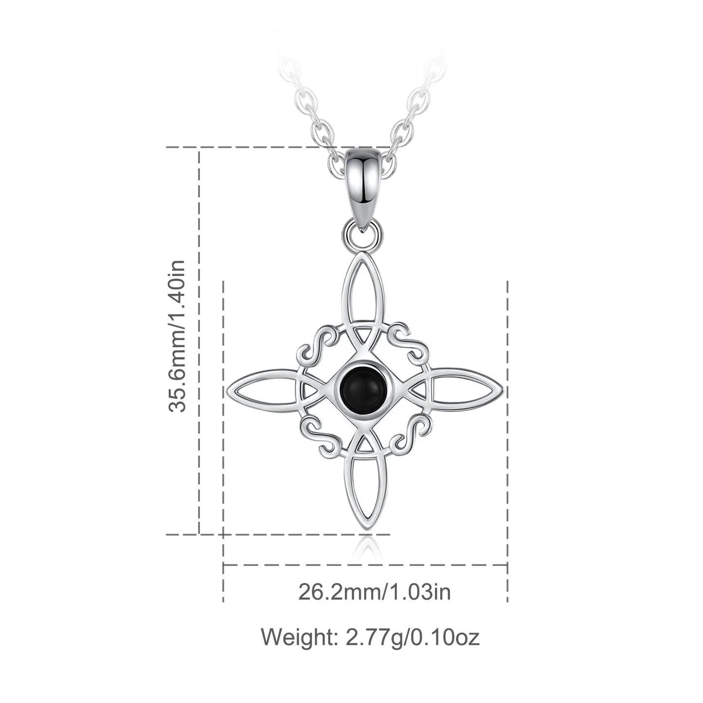 925 Sterling Silver Witchcraft Celtic Knot Necklace