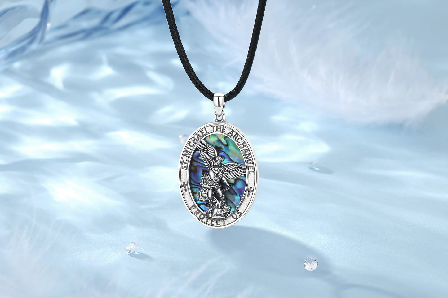 925 Sterling Silver St.Michael Archangel Necklace