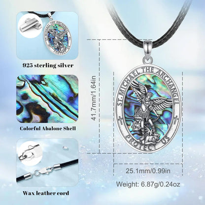 925 Sterling Silver St.Michael Archangel Necklace