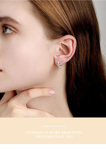 925 Sterling Silver Flying Dragon Hoop Earrings