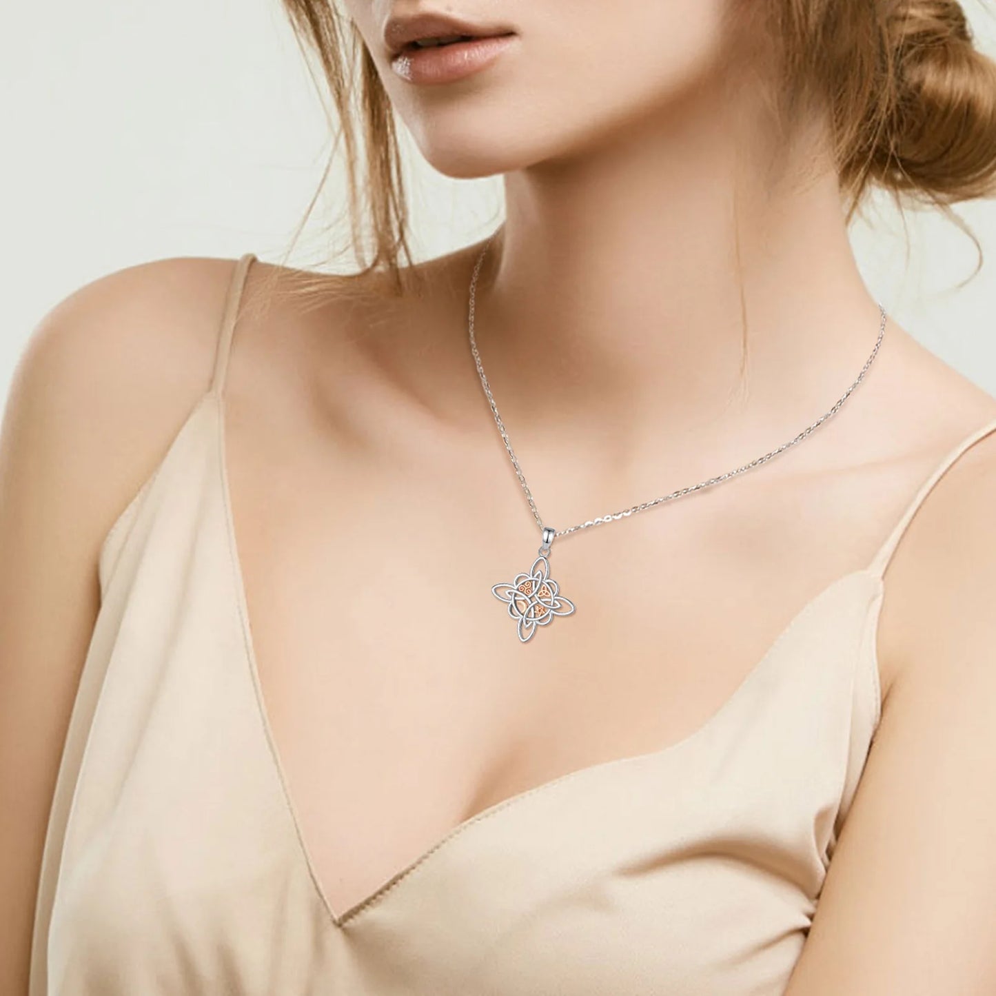 925 Sterling Silver Witch Knot Necklace