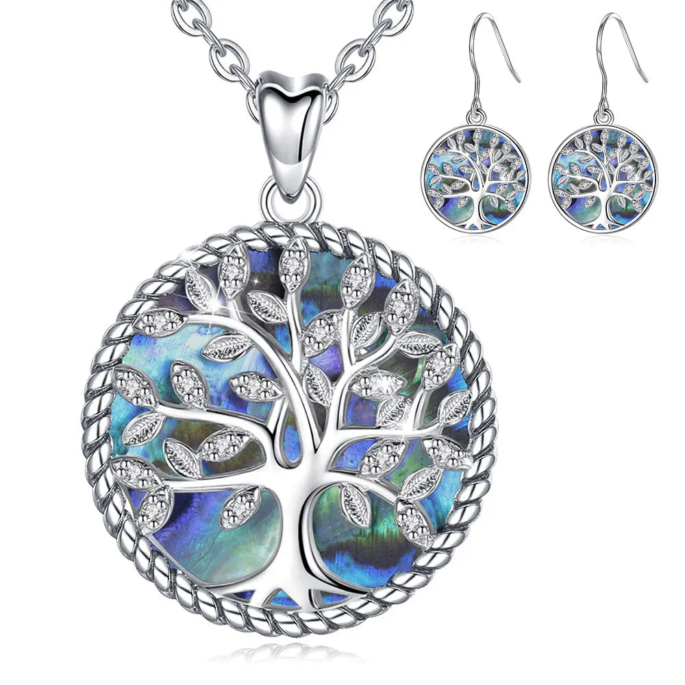 Real 925 Sterling Silver Tree of Life Earrings