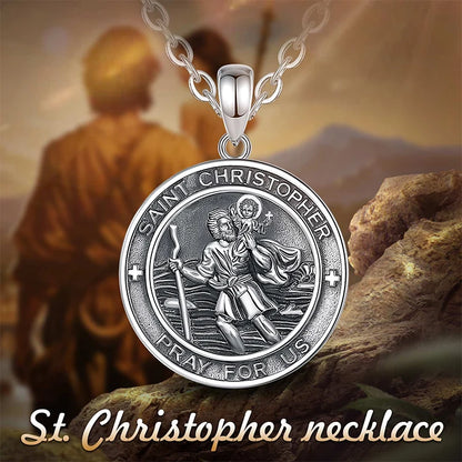 925 Sterling Silver St Christopher Necklace
