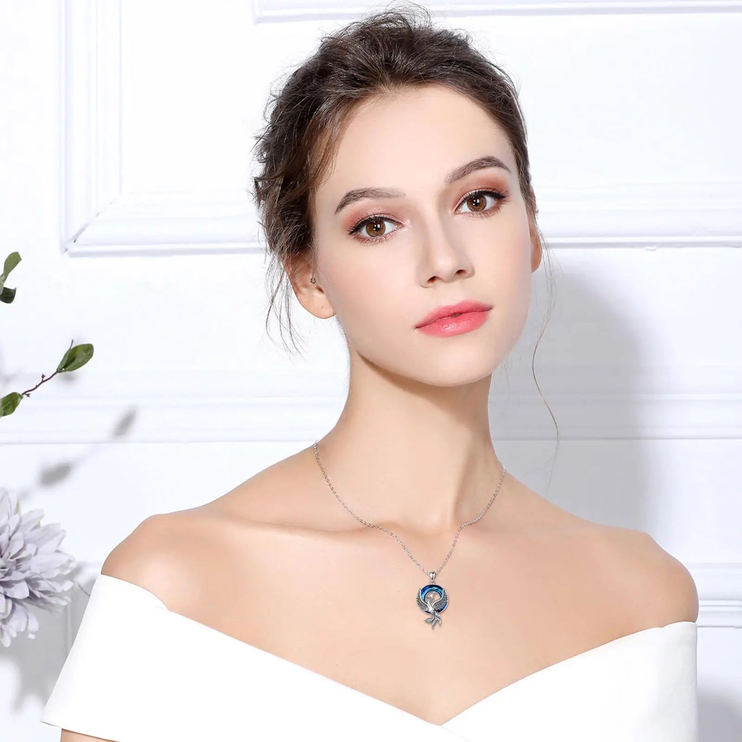 925 Sterling Silver Phoenix Neckalce Luxury Austrian Crystal
