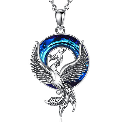 925 Sterling Silver Phoenix Neckalce Luxury Austrian Crystal