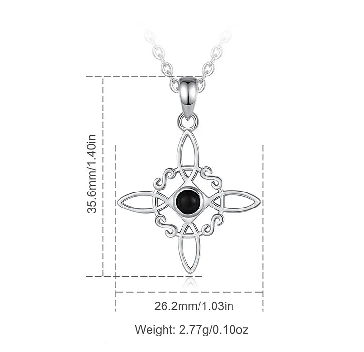 925 Sterling Silver Witchcraft Celtic Knot Necklace
