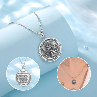925 Sterling Silver St Christopher Necklace