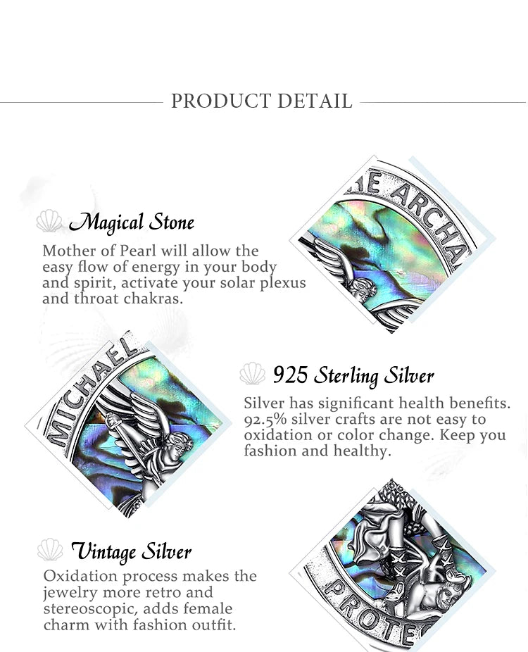 925 Sterling Silver St.Michael Archangel Necklace