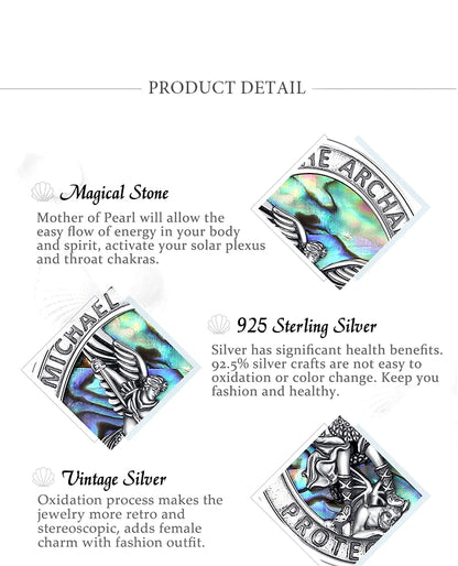 925 Sterling Silver St.Michael Archangel Necklace