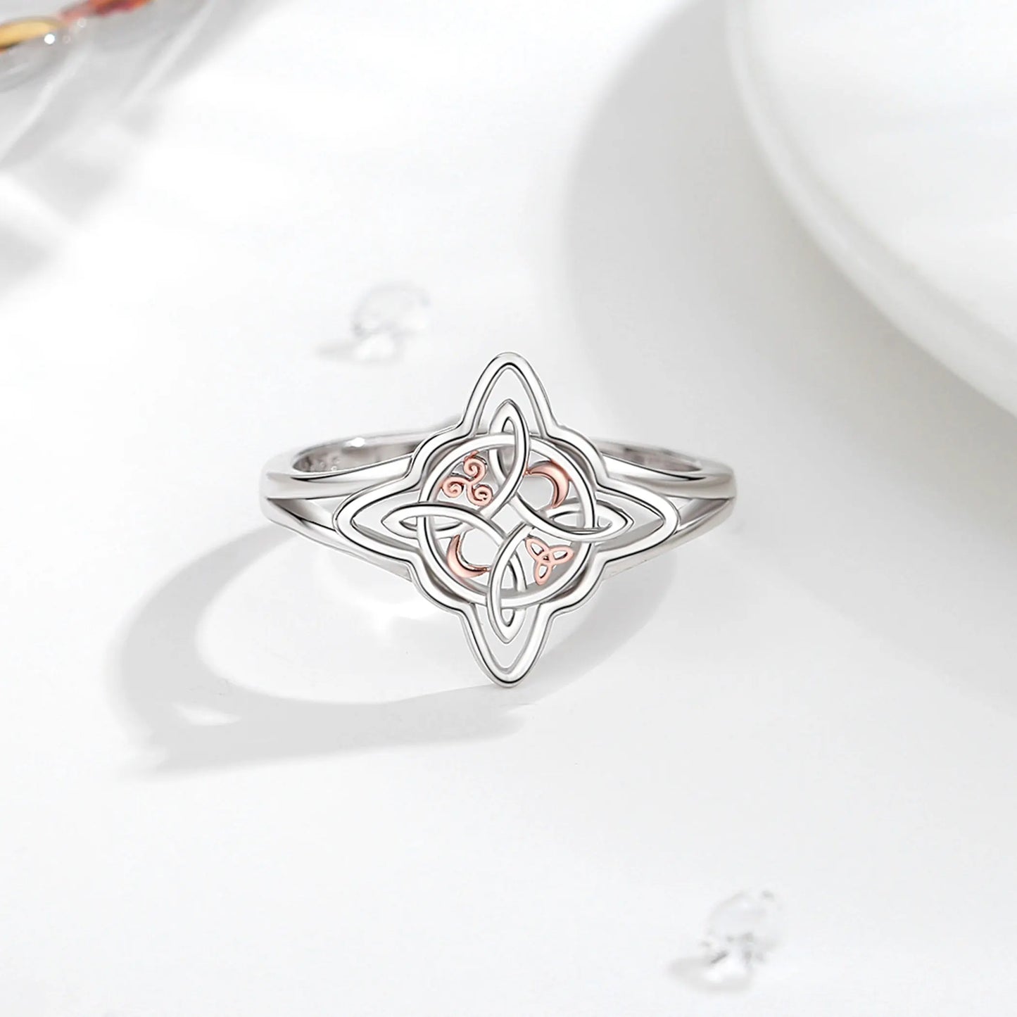 925 Sterling Silver Witch Knot Adjustable Ring