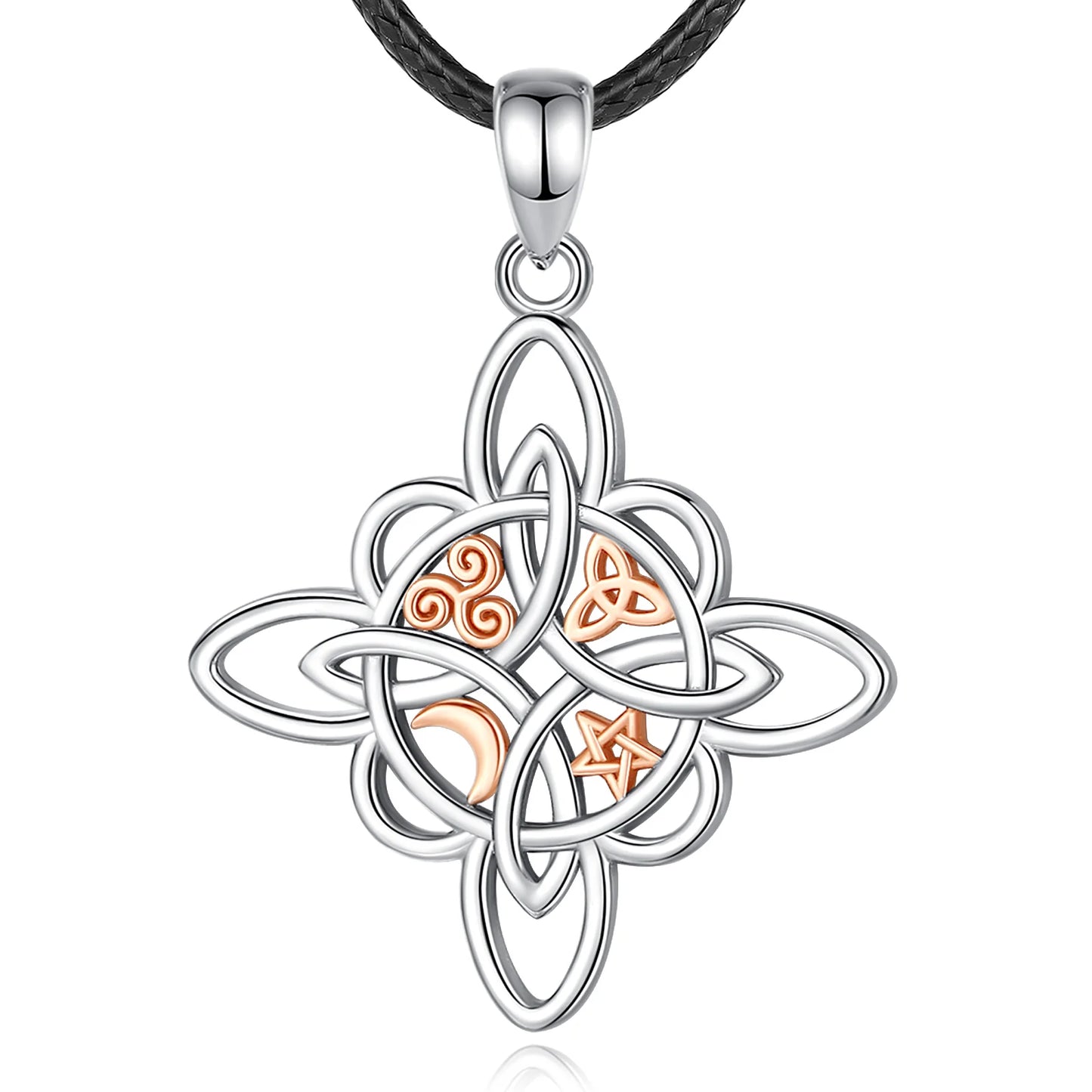925 Sterling Silver Witch Knot Necklace