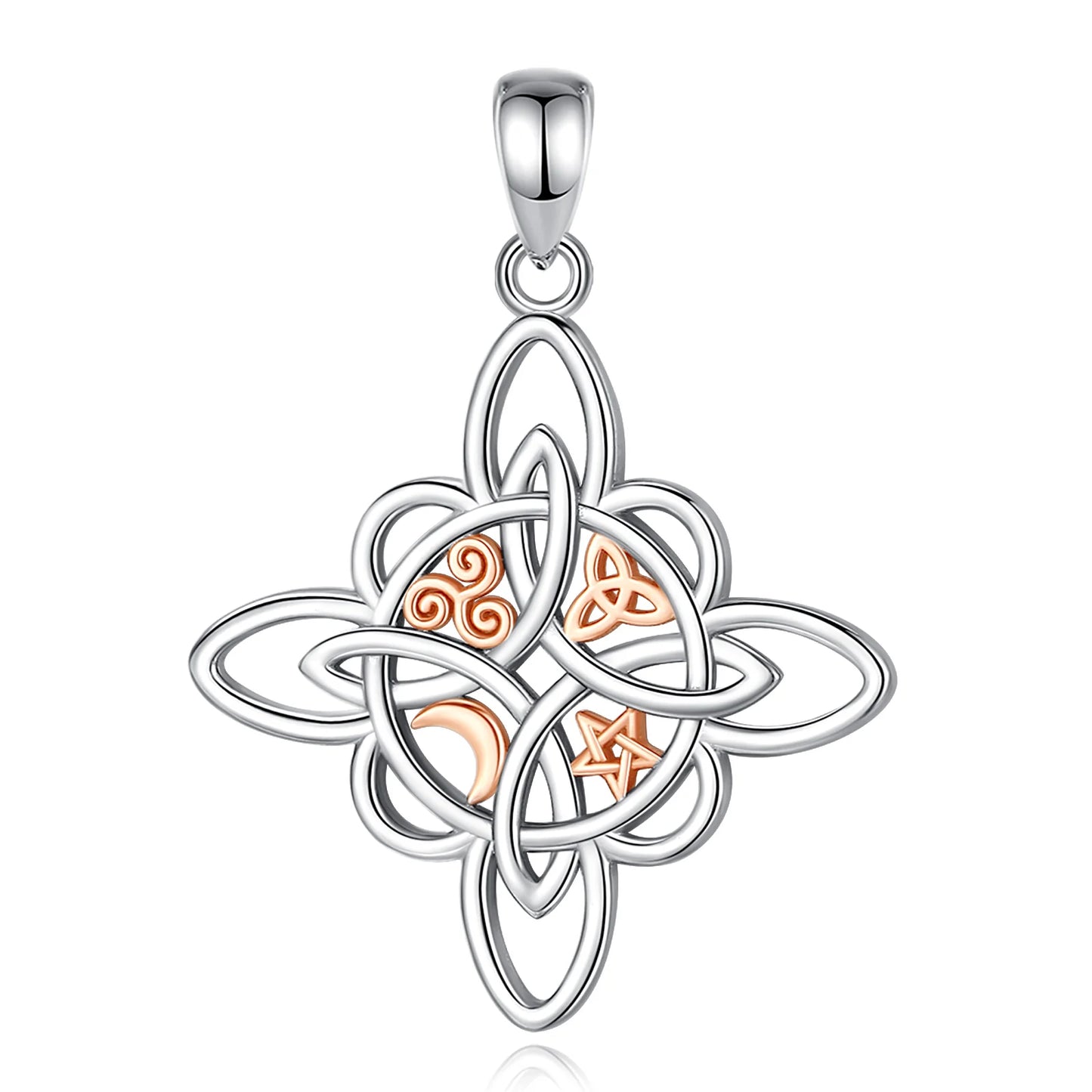 925 Sterling Silver Witch Knot Necklace