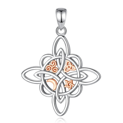 925 Sterling Silver Witch Knot Necklace