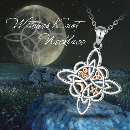925 Sterling Silver Witch Knot Necklace