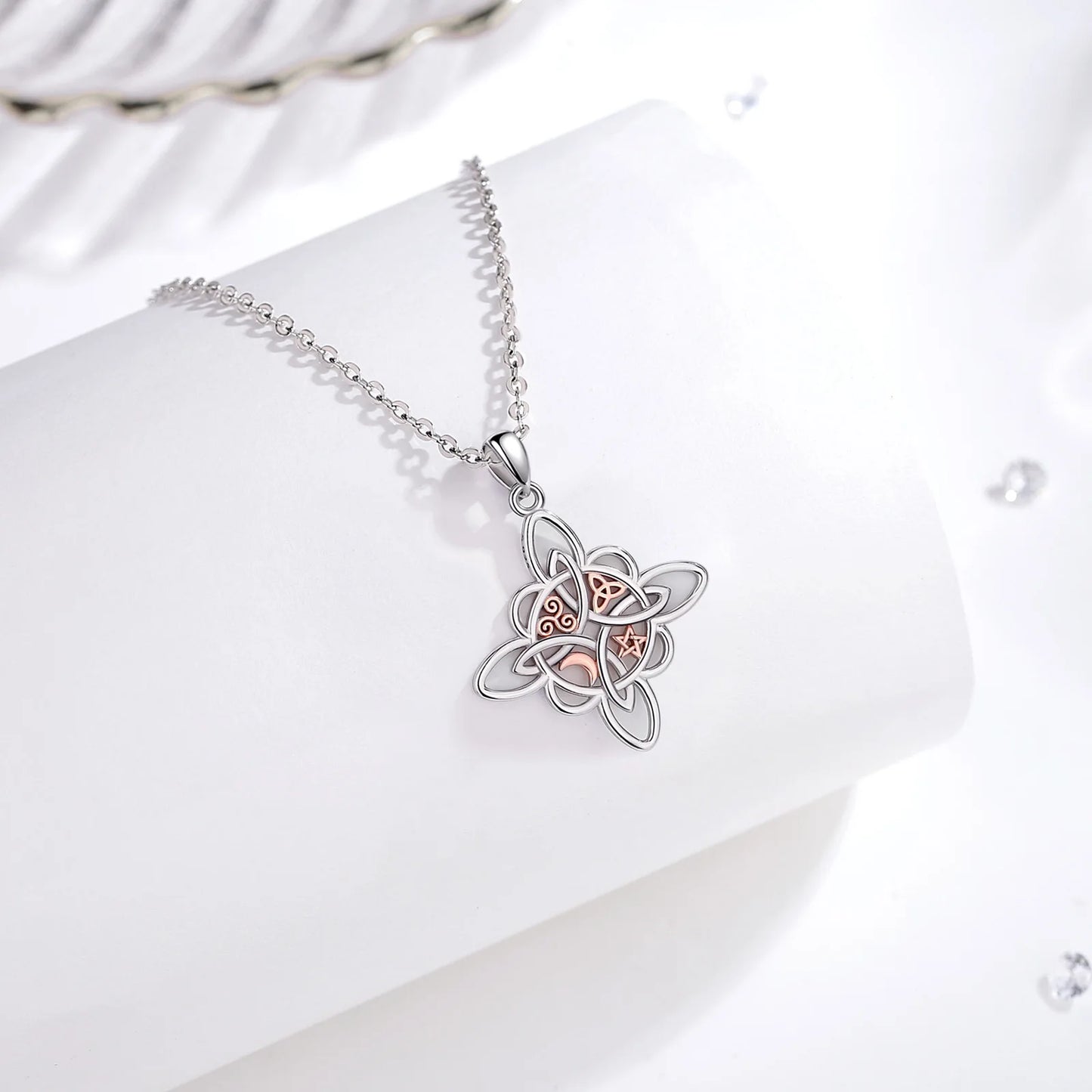 925 Sterling Silver Witch Knot Necklace