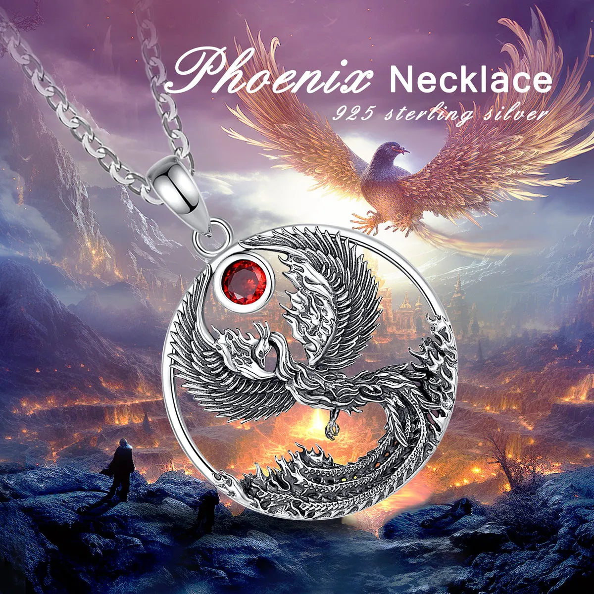 925 Sterling Silver Phoenix Neckalce