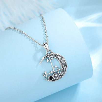 925 Sterling Silver Lilith Moon Necklace